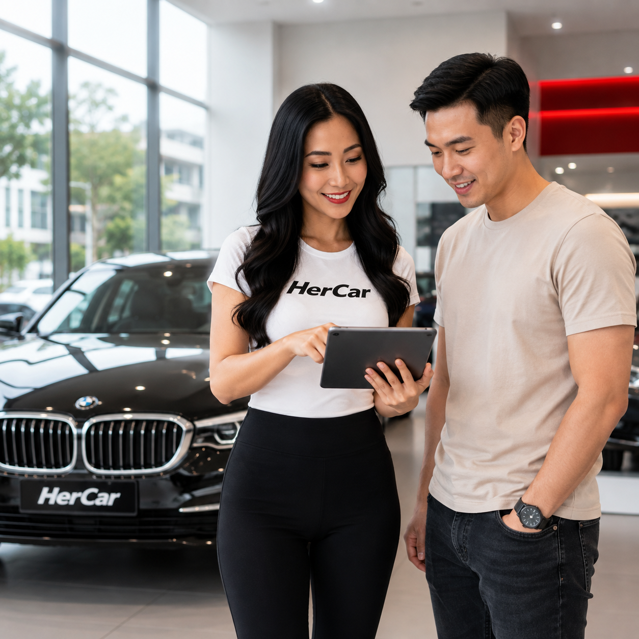 HerCar reviewing seller priorities and options with a customer